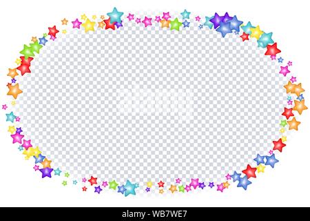 Sprühregen mit Körnern von Desserts. Abstrakte Muster mit scharfen Sterne, Mond, Kreise auf einen transparenten Hintergrund. Design für Urlaub Designs, Party, Bir Stock Vektor