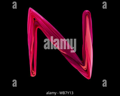 Alphabet candy twisted Stil Kunst und Illustration schreiben N. 3D-Rendering Stockfoto