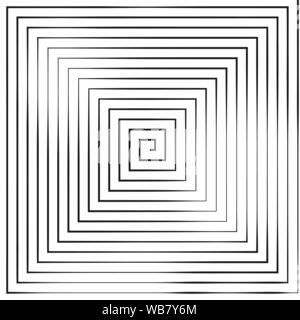 Quadratische Spirale. Helix und Blättern. Vector Illustration isoliert auf weißem Hintergrund Stock Vektor