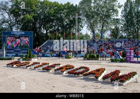 Rotterdam. Niederlande. 23. August 2019. Preisverleihung im Team Finale. Springen. Longines FEI Europameisterschaften. Kredit Elli Birke/SIP-Foto Agentur/Alamy leben Nachrichten. Stockfoto