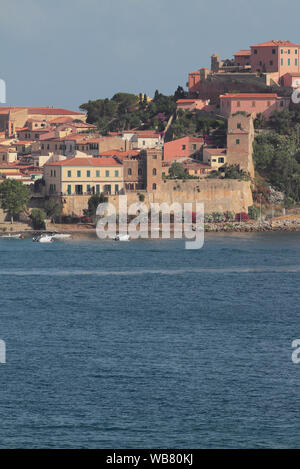 Mittelalterliche Stadt am Meer. Portoferraio, Insel Elba, Italien Stockfoto