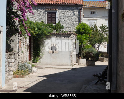 Gasse von osor auf der Insel Cres in Kroatien Stockfoto