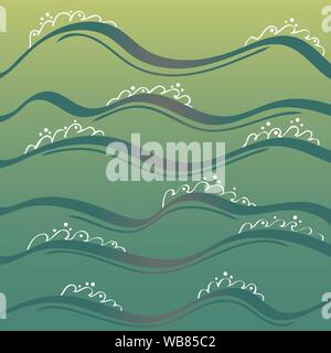 Bild mit dem Meer mit Wellen. Meer Hintergrund. Vector EPS 10. Stock Vektor