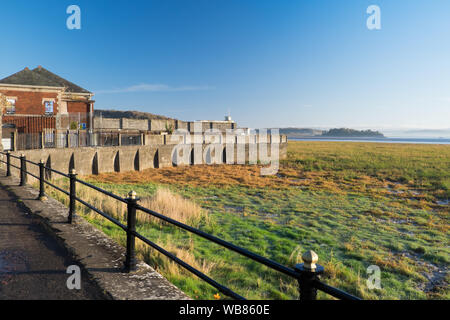 Grange Over Sands Lido. Dieses North West England Küstenstadt Hoffnungen für Retro refittings eines alten Außenpool für die öffentliche Nutzung Stockfoto