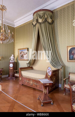 Schlafzimmer möbel im Hof Garten Zimmer und Charlotte Kammern, Residenz München, München, Bayern, Deutschland. Stockfoto