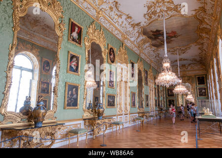 Die Grüne Galerie, Teil der kurfürstlichen Appartements in der Residenz München, München, Bayern, Deutschland. Stockfoto