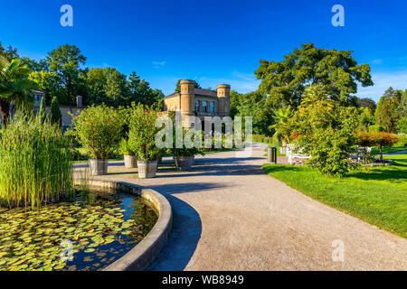 Karlsruhe botanischer Garten. Karlsruhe, Deutschland. Sommer Blick des botanischen Gartens in Karlsruhe. Botanische Gärten (Botanischer Garten Karlsruhe). Stockfoto