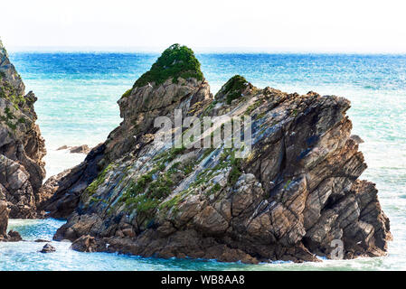 Wand Insel in der Nähe von Cape Foulwind, Tauranga Bay, Neuseeland Stockfoto