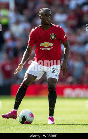 MANCHESTER, England - 24. August: Aaron Wan-Bissaka von Manchester United in der Premier League Spiel zwischen Manchester United und Crystal Palace im Old Trafford am 24. August 2019 in Manchester, Vereinigtes Königreich. (Foto von Sebastian Frej/MB Medien) Stockfoto