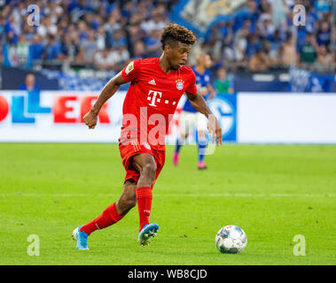 Sport, Fußball, Bundesliga, 2019/2020, FC Schalke 04 gegen FC Bayern München 0-3, Veltins Arena Gelsenkirchen, Szene des Spiels, Kingsley Coman (FCB) in Ballbesitz, DFL-Bestimmungen verbieten die Verwendung von Fotografien als BILDSEQUENZEN UND/ODER QUASI-VIDEO Stockfoto