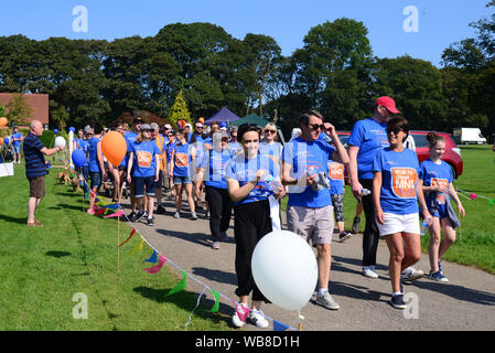 Gräber Park, Sheffield, UK. 25 Aug, 2019. Die große Schritte der Hoffnung Nächstenliebeweg in Gräbern Park, ein 5k Tribut zu Fuß, die Kapital für den Verstand assocuation. Credit: Alamy leben Nachrichten Stockfoto