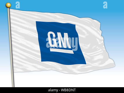 General Motors GM Auto Industrial Group, Fahne mit Logo, Illustration Stockfoto