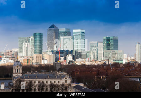 LONDON, GROSSBRITANNIEN, 23. Februar 2017: London City, dem Geschäftsviertel von modernen Gebäuden Stockfoto