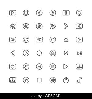 Medien Übersicht Symbol gesetzt. Vektor und Illustration. Stock Vektor