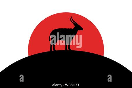 Bongo Symbol, Afrikanische Tier, silhouette Kunst Bild, Vector Illustration auf weißem Hintergrund Stock Vektor