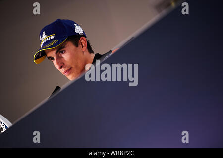 Towcester, Northamptonshire, Großbritannien. 25. August 2019. Marc Marquez (SPA) und Repsol Honda Team während der 2019 GoPro Britischen Grand Prix Moto GP in Silverstone Circuit. Foto: Gergo Toth/Alamy Live News Credit: Gergo Toth/Alamy leben Nachrichten Stockfoto