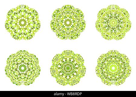 Bunte, mit Blumenmustern mandala Symbolsatz-geometrischen Ornamenten verzierten Rundschreiben abstrakt Vector Grafiken Stock Vektor