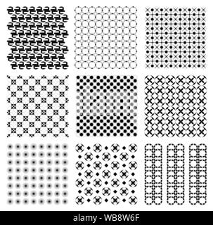 Nahtlose vintage Japanische retro Hexagon Muster illustration Vektor einrichten - Geomatric grafische Muster Hintergrund - Schwarze und Weiße Ton Stock Vektor
