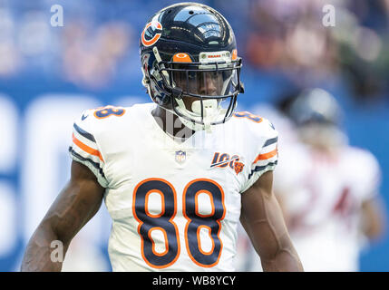 24. August 2019: Chicago Bears wide receiver Riley Ridley (88) Während der NFL Football preseason Spiel zwischen den Chicago Bears und die Indianapolis Colts im Lucas Oil Stadium in Indianapolis, Indiana. Chicago besiegt Indianapolis 27-17. Johann Mersits/CSM. Stockfoto