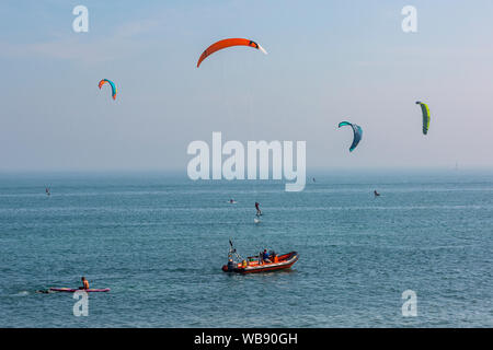 2019 Nationale Freestyle Kitesurf Meisterschaften in Ramsgate Stockfoto