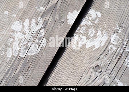 Footprint eines Boot auf dem Holz Stockfoto