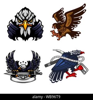 Der Adler, Set von Mascot logo, Vektor, Abbildung Stock Vektor