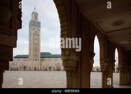 Die bekanntesten und eindrucksvollsten Gebäude in Casablanca - Moschee Hassan-II. Stockfoto