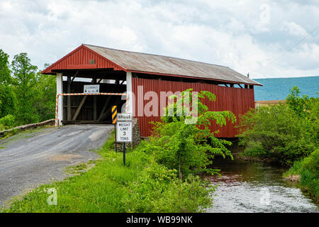 Hayes Covered Bridge, Hoover Road, West Buffalo Township, Pennsylvania Stockfoto