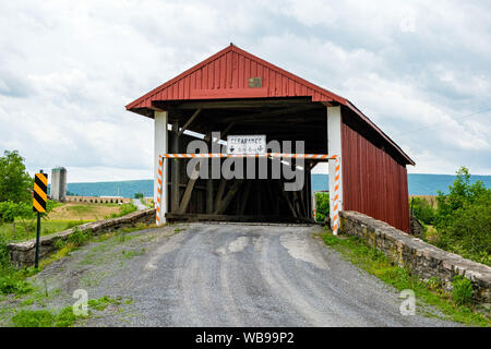 Hayes Covered Bridge, Hoover Road, West Buffalo Township, Pennsylvania Stockfoto