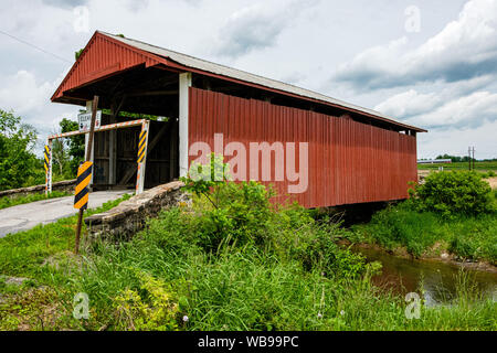 Hayes Covered Bridge, Hoover Road, West Buffalo Township, Pennsylvania Stockfoto