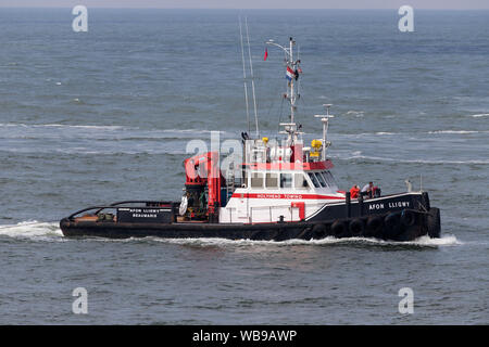 Für die Seeschifffahrt Tug/Arbeitsboot AFON LLIGWY inbound Rotterdam Stockfoto