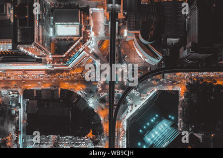 MBK Skywalk Blick von oben in Bangkok, Thailand Stockfoto