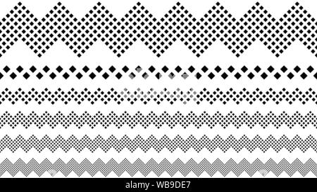 Wiederkehrende geometrische quadratischen Muster Seite brechen - Monochrom abstract Vector Graphic Design Elemente aus Quadraten Stock Vektor