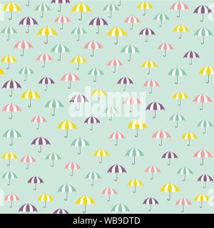 Cute Vector pattern mit bunten Sonnenschirmen Stock Vektor