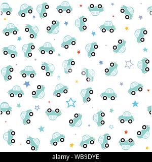 Niedliche Tiere, die Autos fahren Muster Stock Vektor