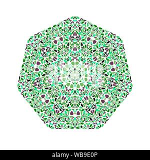 Abstrakte isoliert verzierte Blumenmuster heptagon logo Schablone - Ornament geometrische geometrische Vektor Element aus geschwungenen Formen Stock Vektor