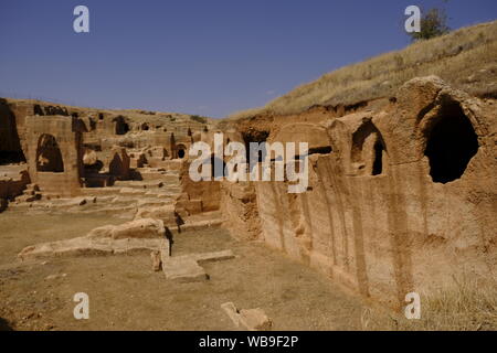 Dara ist eine historische antike Stadt auf der Mardin-Nusaybin Road gelegen, innerhalb der Grenzen der Oğuz Dorf. Stockfoto