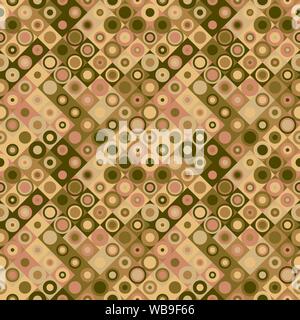 Bunte geometrische Quadrat und Kreis Muster Hintergrund - Nahtlose abstract Vector Graphic Stock Vektor