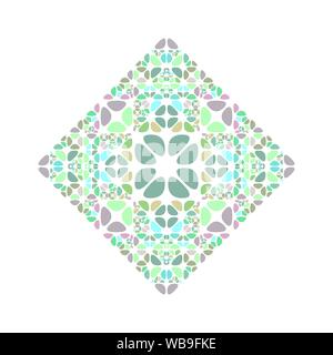 Isolierte geometrisch floral Mosaik ornament Quadrat Symbol - abstrakte farbenfrohe Vektor element Stock Vektor