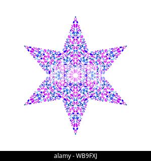 Bunte isoliert Blütenblatt ornament Stern - Geometrische fünfeckiger Vektor Element aus geschwungenen Formen Stock Vektor