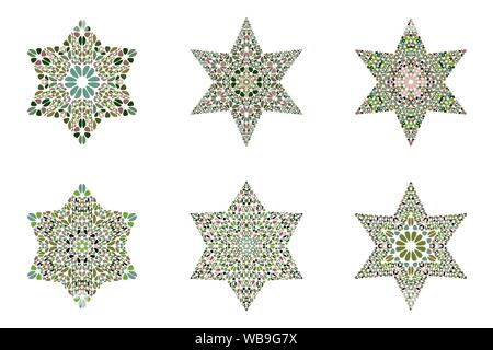 Isolierte Stein ornament Star Logo Schablone - geometrische Vektor Element aus geschwungenen Formen Stock Vektor