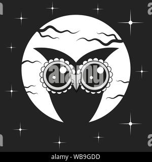 Owl-Logo - Vektorgrafiken. Emblem Design auf schwarzem Hintergrund. Stock Vektor