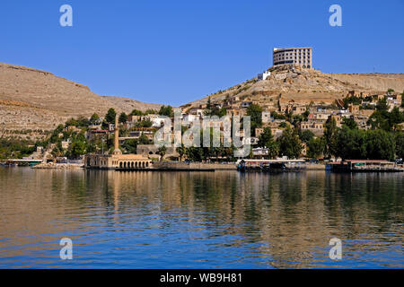 Savasan Dorf, in Halfeti in Sanliurfa befindet, ist unter den Gewässern von birecik Dam. Dieses Dorf vor der Euphrat errichtet, bevor es war Stockfoto