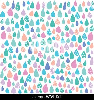 Bunte Pastell Regen weißer Hintergrund Stock Vektor