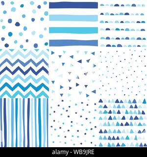 Nahtlose Muster in doodle Stil. Hand baby boy blue Farbmuster erstellen Stock Vektor