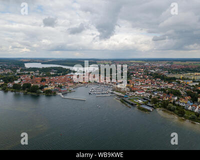 Luftaufnahme der Stadt Waren an der Müritz Stockfoto