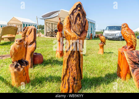 Knutsford, Cheshire, UK. 25. Aug 2019. Die 15 englischen Öffnen Kettensäge Wettbewerb im Cheshire County Showground, England - Beispiele auf Kredit: John Hopkins/Alamy leben Nachrichten Stockfoto