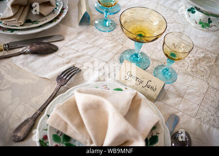 George Sand Tabelle, berühmte französische Schriftsteller, in ihrem Haus in Nohant Stockfoto