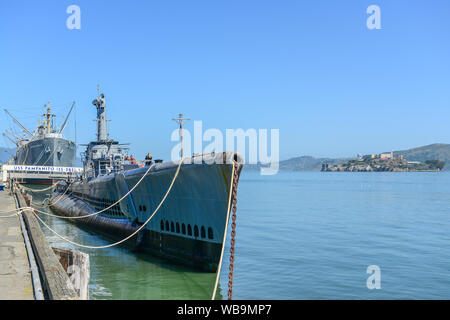 USS Pampanito, amerikanische U-Boot in San Francisco, 22. April 2013 Stockfoto