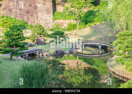 Japanischer Garten (Gyokusen Inmaru Garten) in Kanazawa Castle, Präfektur Ishikawa, Japan Stockfoto